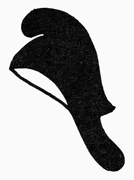 SYMBOL: FREEDOM. Phrygian cap, a symbol of freedom. Woodcut