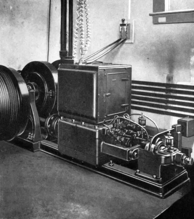 Framed Print : Print of the first electric elevator engine, 1889