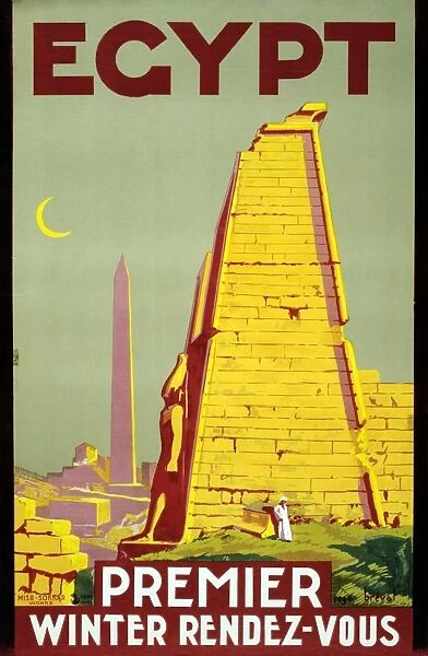 TRAVEL POSTER, c1945. Poster promoting tourism in Egypt. Lithograph by Roger Breval