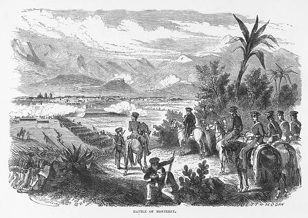 WAR WITH MEXICO (1846-48). The Battle of Monterrey, Sept. 20-24, 1846: wood engraving, 19th century
