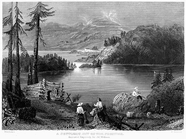 WEST: SETTLEMENT, c1838. A settlement on the western frontier. Steel engraving after William Henry Bartlett, c1838