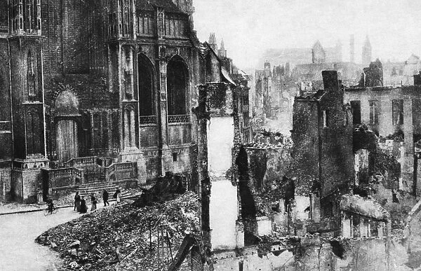 WORLD WAR I: LEUVEN. The Cathedral of St