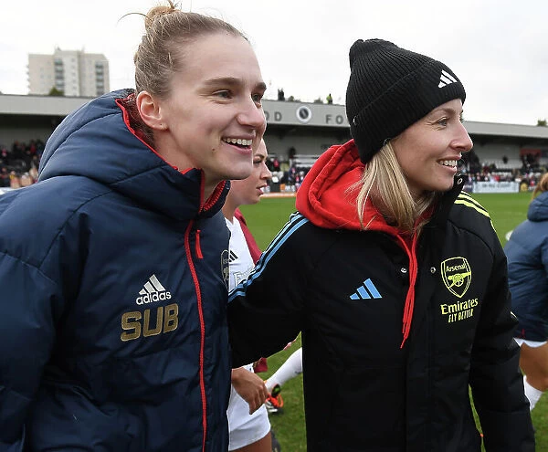 Arsenal Women and Vivianne Miedema Celebrate after Winning Against Watford Women in FA Cup Fourth Round