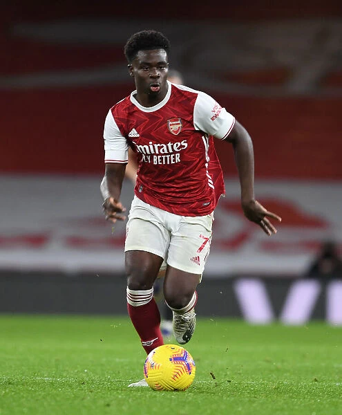 Arsenal's Bukayo Saka in Action against Burnley in the 2020-21 Premier League