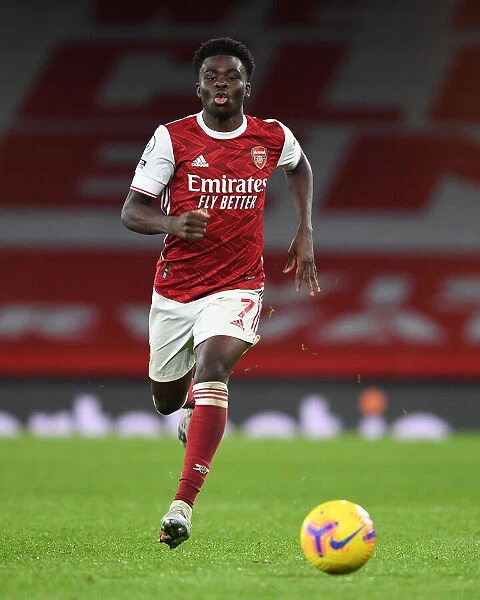 Arsenal's Bukayo Saka in Action against Burnley at Emirates Stadium (Premier League 2020-21)