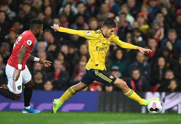 Premier League Battle: Dani Ceballos of Arsenal Faces Off Against Manchester United (2019-20)