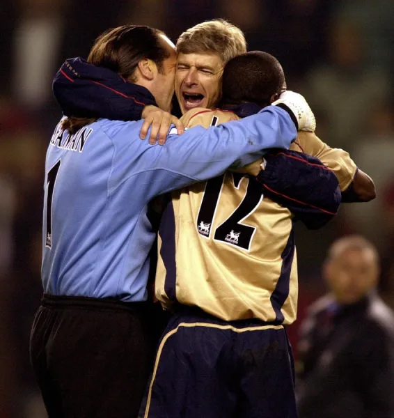 Turvey  /  Arsenal 0. Arsenal manager Arsene Wenger celebrates the Arsenal