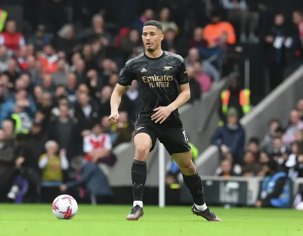 Image William Saliba image beautiful image beautiful - William Saliba in Action: Fulham vs Our beautiful Wall Art and ...