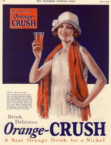 1920s USA Orange Crush Print Advertisement. Art Prints, Posters
