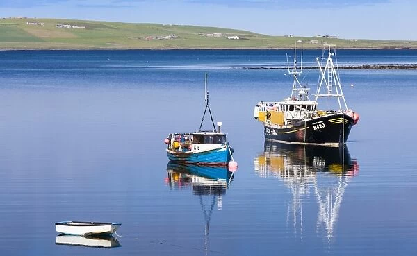 Boats in the Weddell Sound, Orkney in Scotland