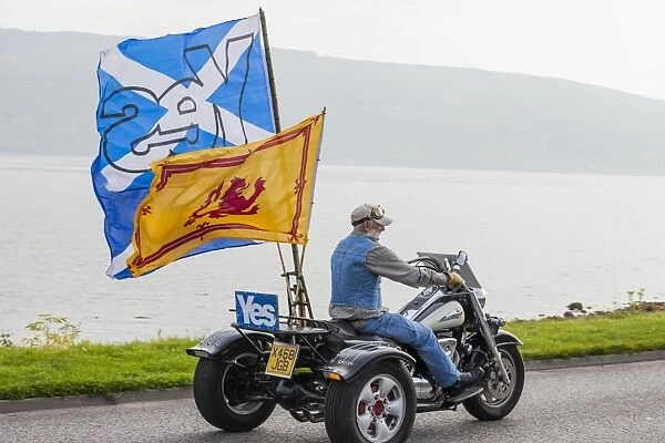 A Yes supporter during the 2014 Referendum in Inveraray, Argyll & Bute