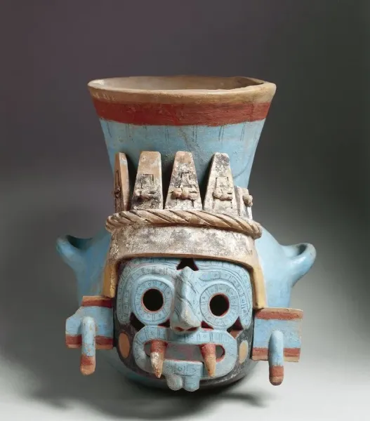 Polychrome Ceramic Vase Depicting Tlaloc Print. Art Prints