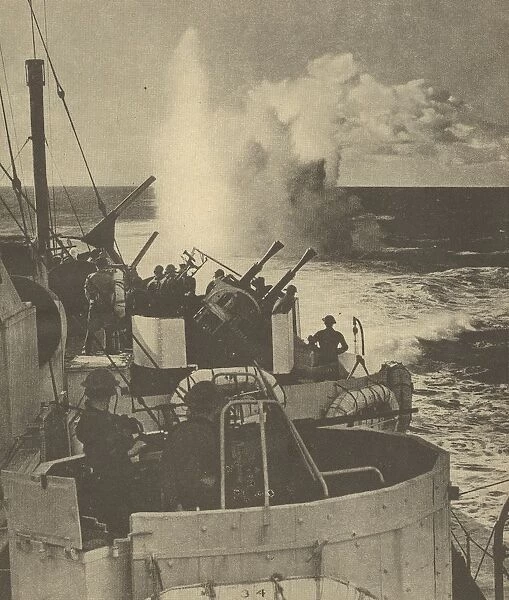 British destroyer on Atlantic Ocean