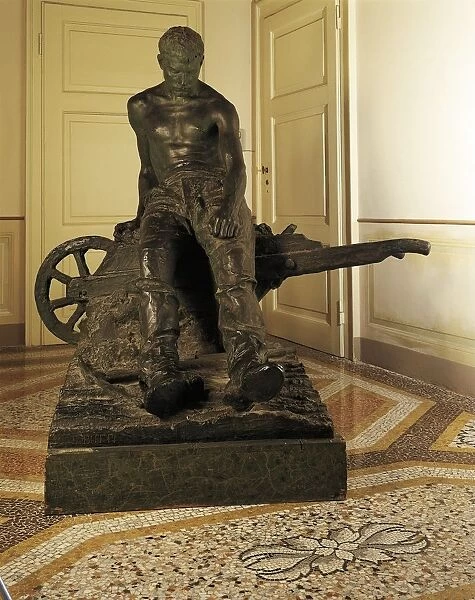 Bronze statue of Miner by Enrico Butti