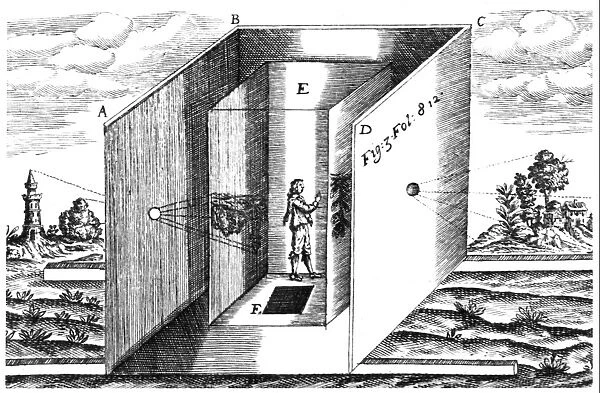 Camera Obscura. From Athanasius Kircher Ars Magna, Amsterdam, 1671