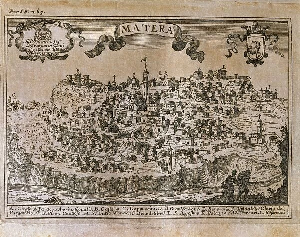 Cartography, Italy, View of Matera