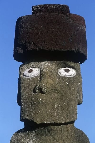 Chile, Easter Island, Rapa-Nui National Park, Anthropomorphic Moai monolith