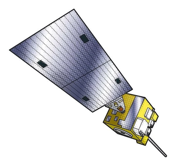 Digital illustration of satellite in geostationary earth orbit