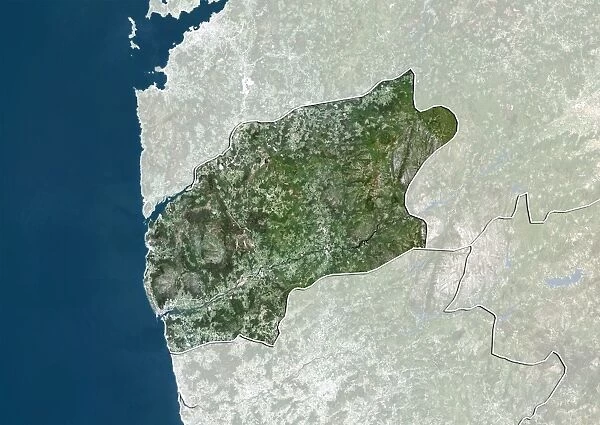 District of Viana do Castelo, Portugal, True Colour Satellite Image