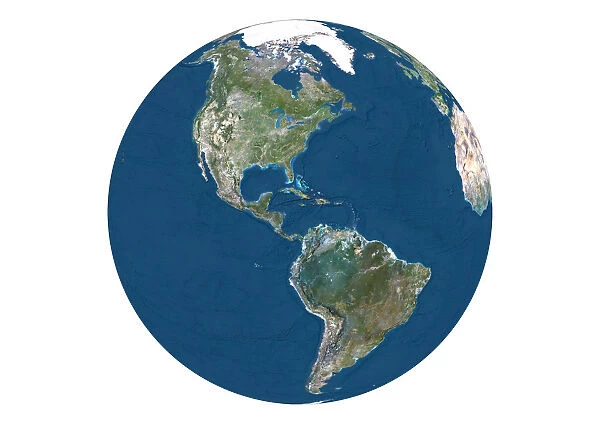 Earth Globe Showing North and South American Continents With Country Borders