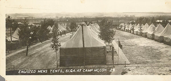 Enlisted Mens Tents, 61. C. A. at Camp McCoy