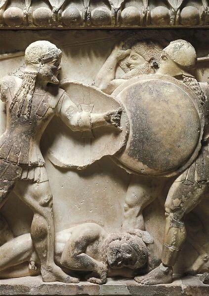 Gigantomachy, detail of north side of frieze of Siphnian Treasury