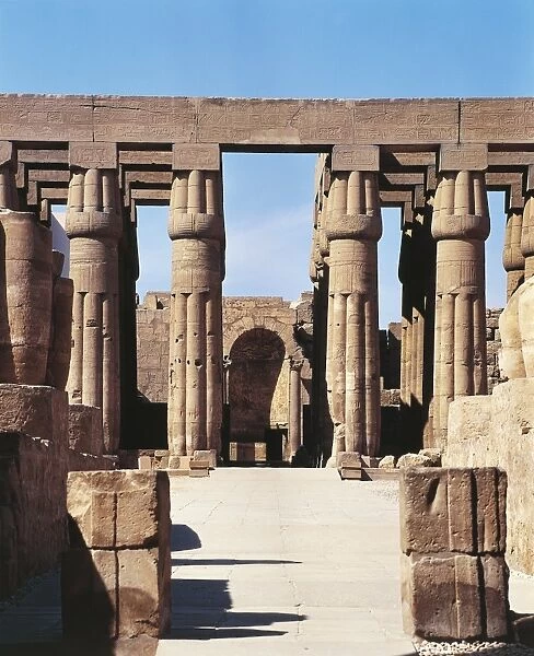 Great Temple of Amun. Hypostyle hall with columns in papyrus form