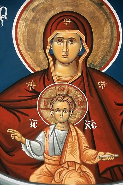 Greek orthodox icon depicting Virgin and child