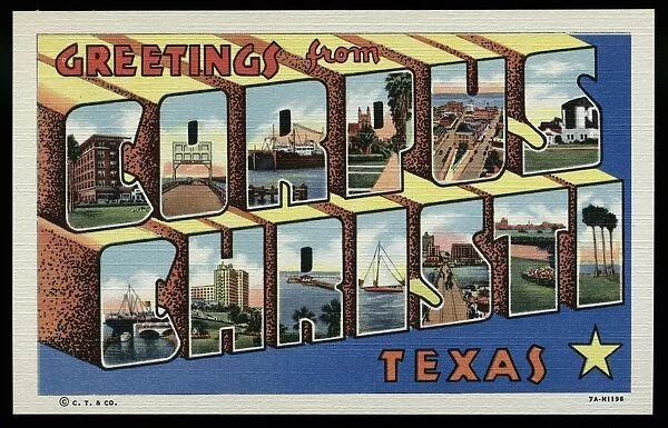 Greeting Card from Corpus Christ, Texas. ca. 1937, Corpus Christi, Texas, USA, Greeting Card from Corpus Christ, Texas