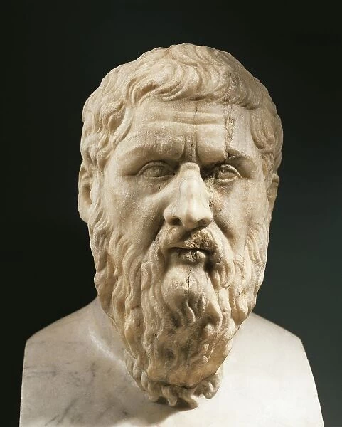 Head of Plato (circa 428- 248 B. C. ), Greek philosopher, marble