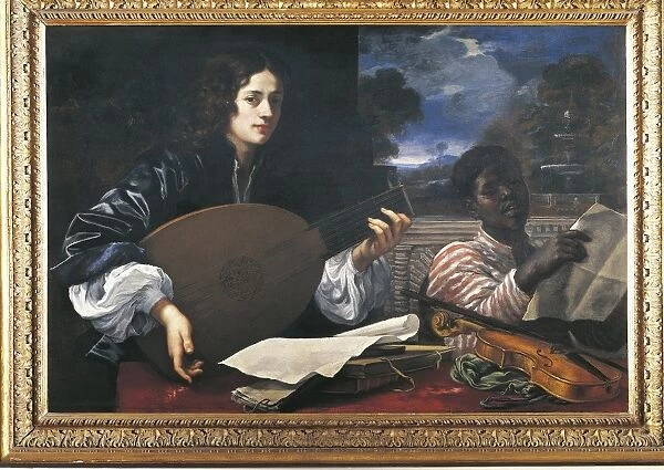 Italy, Lute player and black cantor