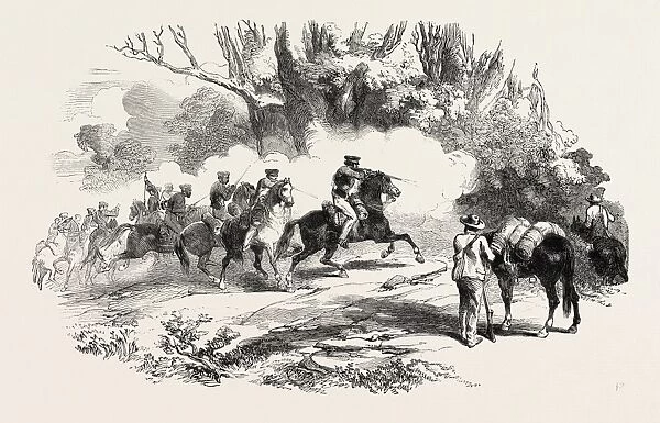 The Kaffir War: Cape Mounted Rifles Attacking Kaffirs