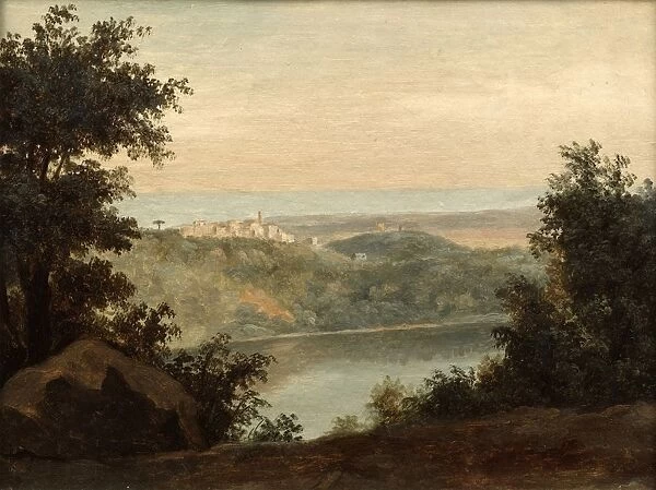 Lake Nemi near the town of Genzano by Pierre-Henri de Valenciennes (1750-1819) French painter