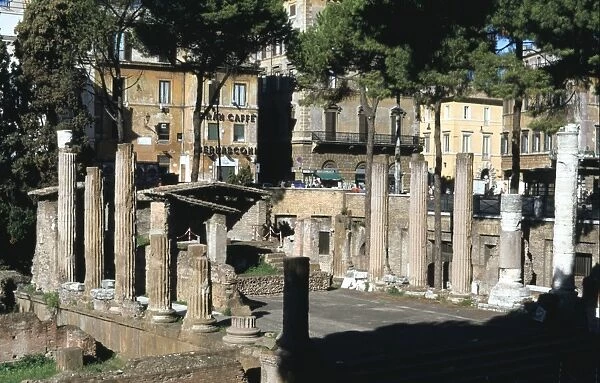 Largo di Torre Argentina, a square in Rome, Italy, that contains the remains of four