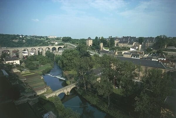 Luxembourg, Aerial view of Luxembourg City