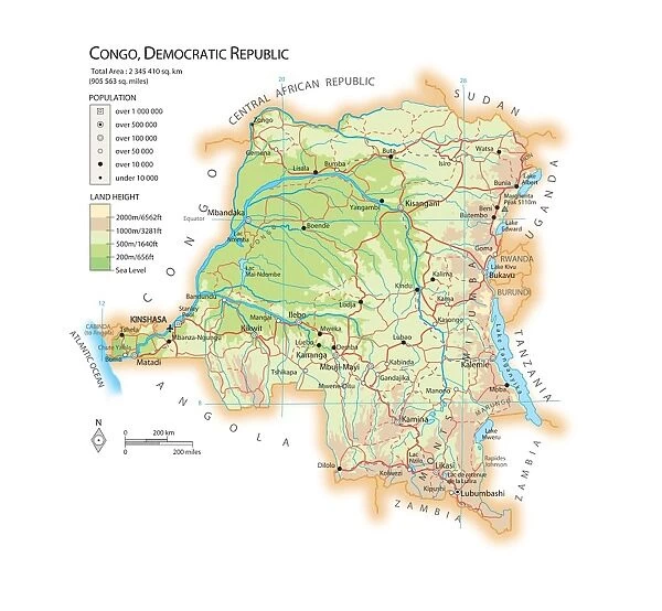 Map of Congo (Democratic Republic)