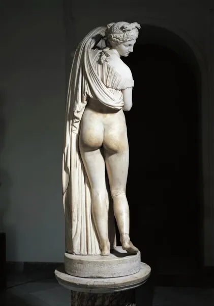 Marble Aphrodite Kallipygos or Callipygian Venus statue, Roman copy of Hellenistic original