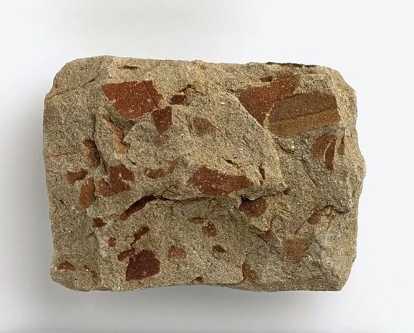 Micaceous sandstone with patches of iron oxide on surface