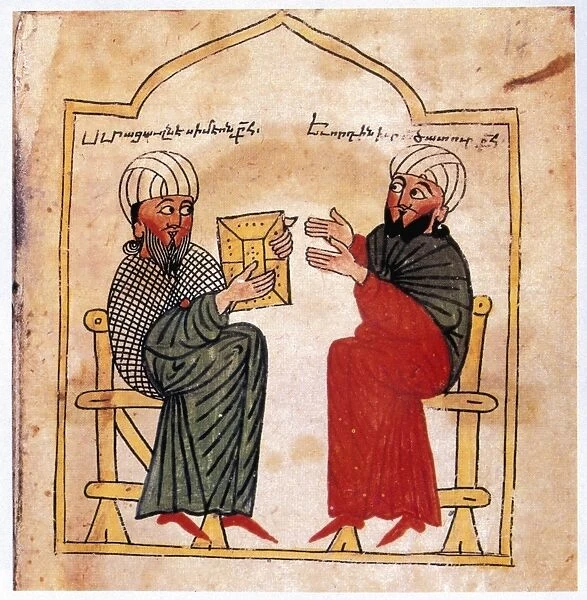 Miniature from Armenian Gospels (1391). Calligrapher, Aristakes: Artist, Tseroun