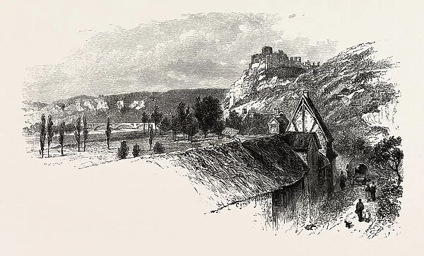 NEAR CHATEAU GAILLARD, NORMANDY AND BRITTANY, FRANCE, 19th century engraving