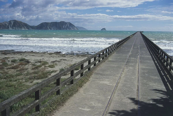 New Zealands longest wharf at Tolaga Bay, North Island