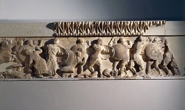 North frieze of Siphnian treasury depicting Gigantomachy