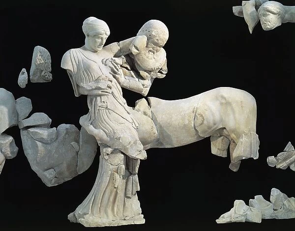 Olympia, West pediment of Temple of Zeus depicting Eurytion kidnapping Deidameia