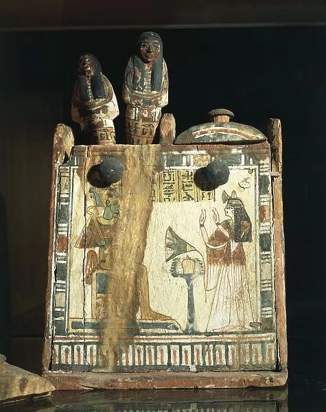 Painted wood box for shabtis of Tamutnofret