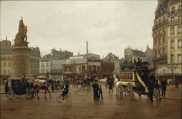 Place de Clichy (Clichy Square) by Edmond-Georges Grandjean, 1896