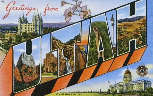 Lot De 4 Cartes Postales Anciennes – Salt Lake City Utah USA – Affranchies
