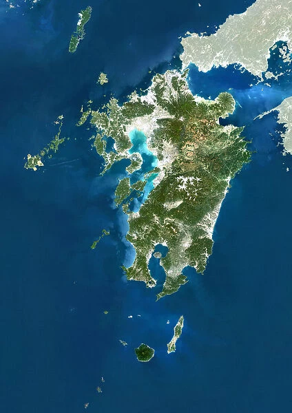 Region of Kyushu, Japan, True Colour Satellite Image
