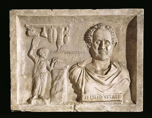 Roman civilization, sign for Tiberius Julius Vitales, relief from Villa Albani, Rome