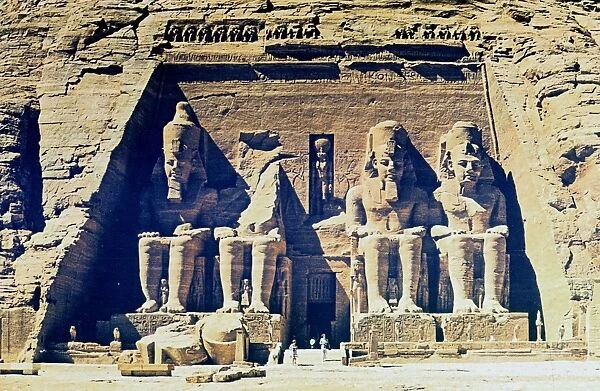 Sandstone statues of Rameses (Ramses) II (ruled c1304-c1273 BC) outside entrance