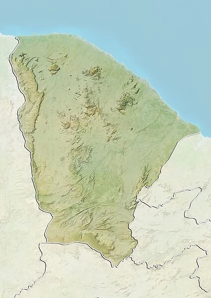 State of Ceara, Brazil, Relief Map